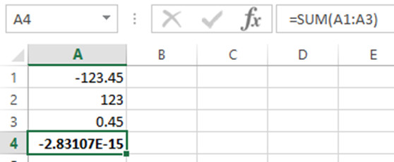 Excel Sum Bug Error